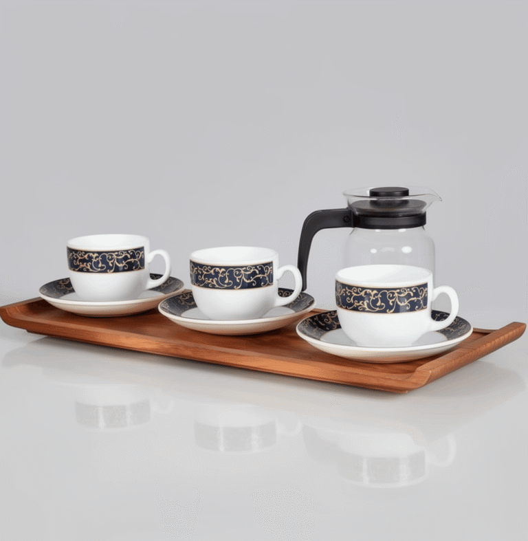 PREMIUM TEA & COFFEE CUP SET WITH TRAY